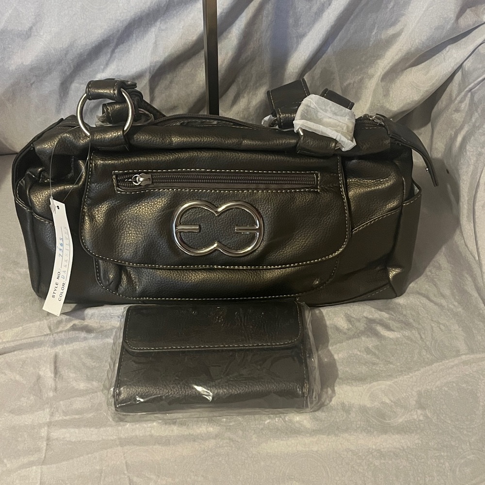 JC Fashion Grey Leather Women's Bag With Wallet New With Tags